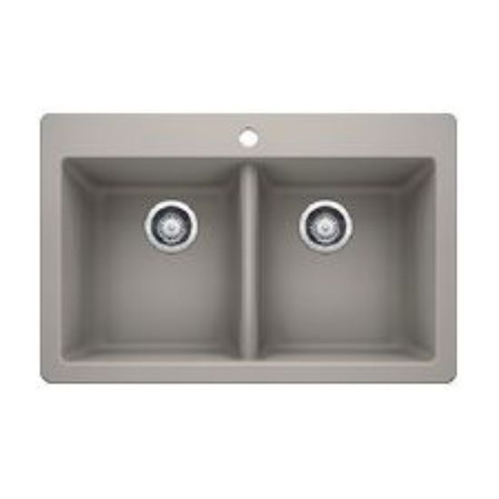 Blanco Horizon Drop-In Sink 2-Bowl Concrete Grey Silgranit/Stone