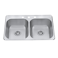Mainline Standard Kitchen Sink 2-Bowl Stainless Steel ML3120-7-20-3