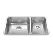 Franke Kindred Kitchen Sink 2-Bowl, QCUA1933R-8 Stainless Steel Under-Mount
