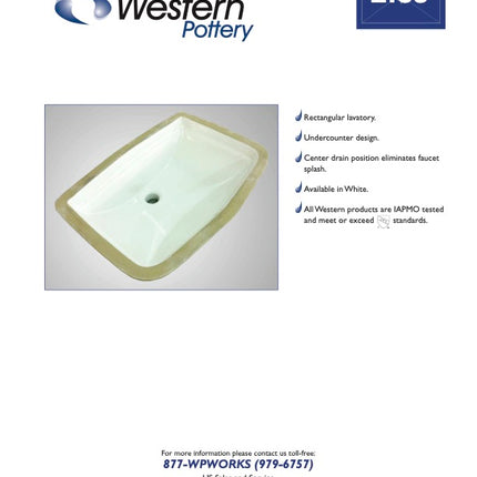 Western Pottery L183 Undermount Sink