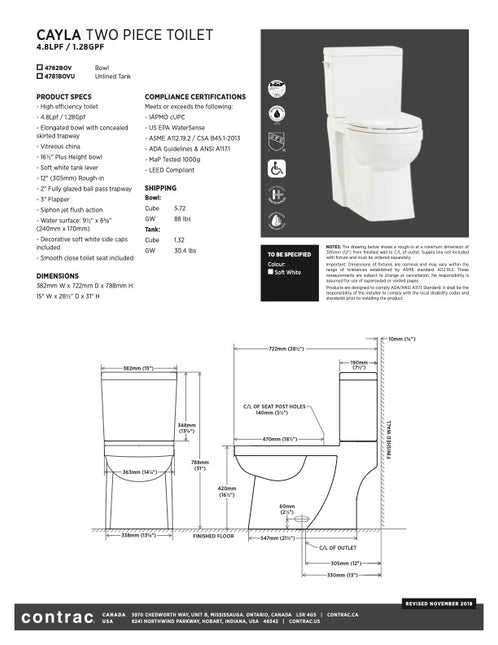 Foremost Cayla 4781BOVU 4.8L Unlined TANK