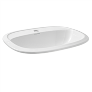 White oval bathroom sink on a white background