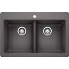 Blanco Horizon Kitchen Sink 2-Bowl Drop-In Grey