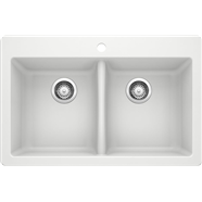 Blanco Horizon 210 Series Kitchen Sink 2-Bowl White