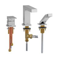 Riobel Pro Quadrik Bathtub Filler 3 Piece Deck-Mount Chrome