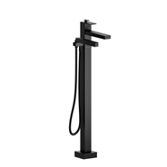 Riobel Pro Quadrik Floor-Mount Bathtub Trim, Hand Shower Black