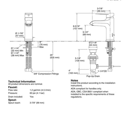 Kohler Hint 97060-4-CP Bathroom Faucet in Polished Chrome