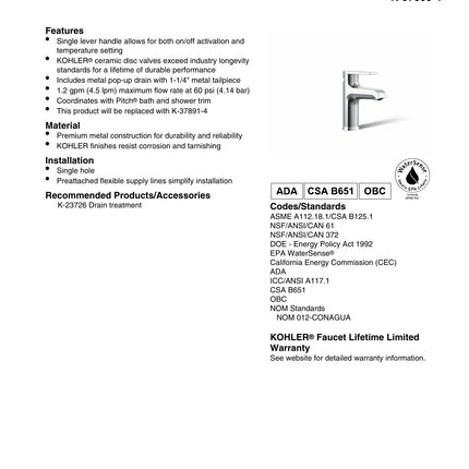 Kohler Hint 97060-4-CP Bathroom Faucet in Polished Chrome