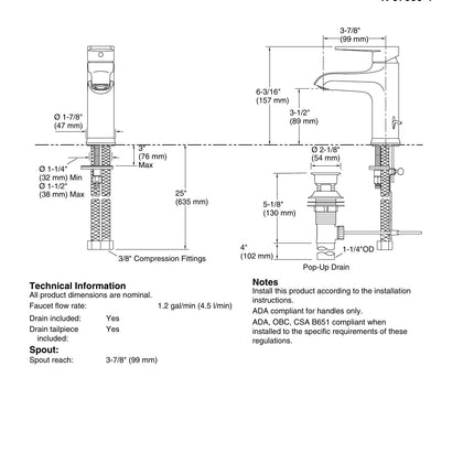 Kohler Hint 97060-4-CP Bathroom Faucet in Polished Chrome