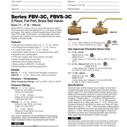 Watts 0547103 3/4 in. Brass Full Port Ball Valve