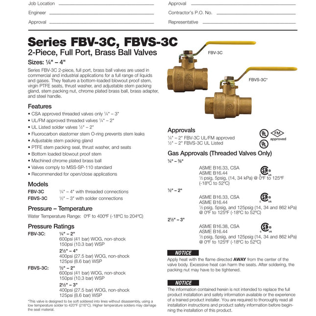 Watts 0547105 1-1/4 in. Brass Full Port Ball Valve