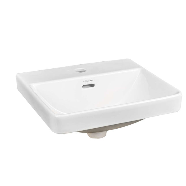 Contrac Conwick Semi-Recessed Vessel Lavatory 18 Inch Rectangular Single Hole