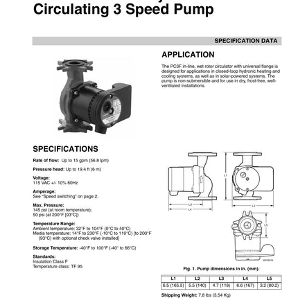 Honeywell PC3F1558IUF00 Cast Iron Circulator Pump