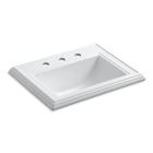Kohler Memoirs Lavatory Sink Rectangular Drop-In White K-2241-8-0