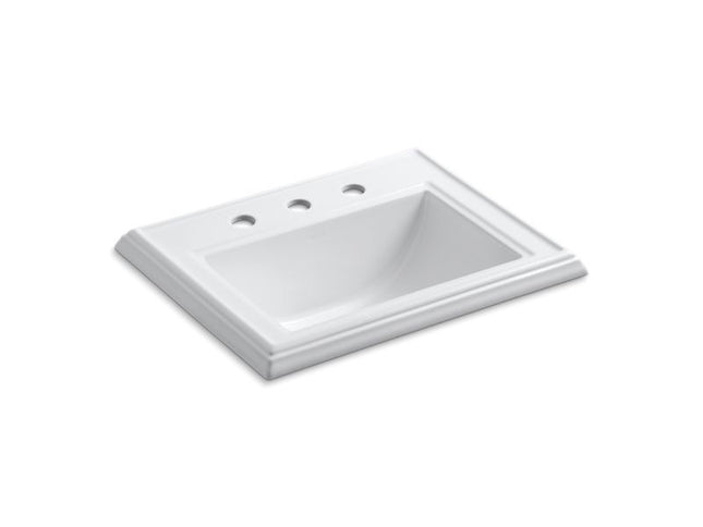 Kohler Memoirs Lavatory Sink Rectangular Drop-In White K-2241-8-0