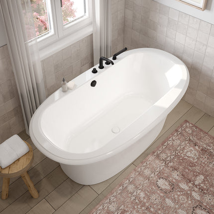 Maax Ella Sleek Freestanding Soaker Bathtub 66 x 36 White