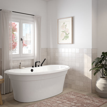 Maax Ella Sleek Freestanding Soaker Bathtub 66 x 36 White