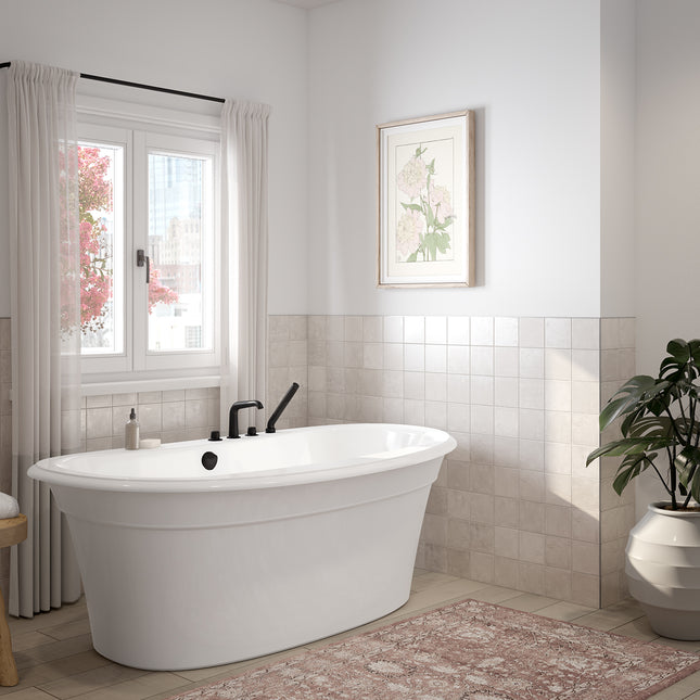 Maax Ella Sleek Freestanding Soaker Bathtub 66 x 36 White